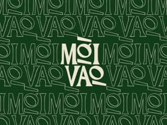 the word mom o'av written in white on green background with letters all over it