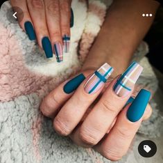 Plaid Nail Designs, Fantastic Nails, Fall Nail Art Designs, Plaid Nails, Glow Nails, Striped Nails, Christmas Nails Acrylic, Fall Nail, Fabulous Nails