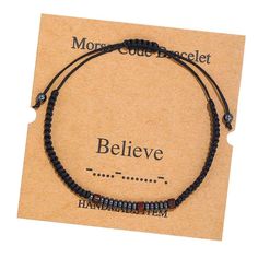 Morse Code Alphanumeric Couple Bracelets Couples gift bracelets are available in many different ways, the cute shape of the bracelet gives you a special feeling. This bracelet is available in a variety of styles. You can choose a favorite bracelet for your loved one, and trust me, she will love this one. Code Messages, Meaningful Phrases, Card For Men, Bead Woven Bracelet, Coded Message, Couple Bracelet, Hidden Messages, Handcrafted Bracelets, Gift For Couples