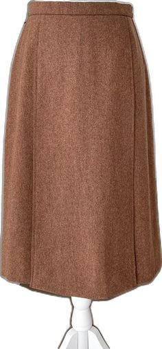 Formal Wool Skirt For Fall, Wool Skirt For Formal Fall Occasions, Fitted Brown Wool Skirt, Fitted Wool Skirt In Brown, Classic Brown Wool Skirt, Brown Formal Skirt For Fall, Formal Brown Skirt For Fall, Brown Formal Skirt For Fall Season, Brown Wool Pleated Skirt