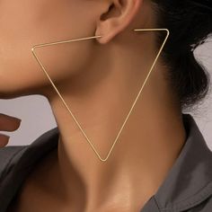 Big Triangle Gold Earrings. Kite Earrings, Arrow Earrings, Cameo Earrings, Silver Flower Earrings, Western Earrings, Ear Ring, Sparkly Earrings, Knot Earrings, Heart Drop Earrings