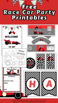 race car party printables for kids