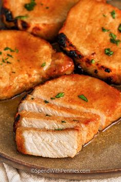 These easy baked pork chops are brined, seasoned, and broiled to a perfect bite every time. You can bake them at different temperatures, so they're a great main dish to go with all kinds of sides.