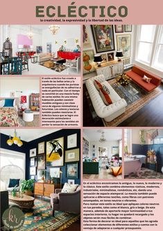 an article in spanish describing the interior design and decorating styles that are popular on this page