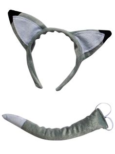 Wolf or Fox Headband Ears & Tail, Kid or Adult Size Costume Accessories - Sydney So Sweet Wolf Ears And Tail Diy, Wolf Headband, Wolf Costume Diy, Wolf Costume Kids, Wolf Halloween Costume, Plus Size Tutu, Wolf Ears And Tail, Gray Tutu, Plush Headband