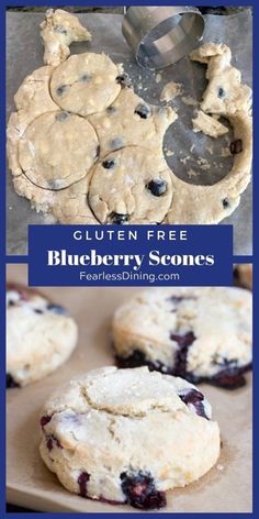 blueberry scones are ready to be baked in the oven