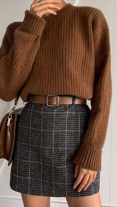 Neue Outfits, Plaid Skirt, 가을 패션, Mode Vintage, Looks Style