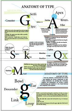 an info sheet with different types of font and numbers