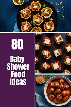 baby shower food ideas with the title overlaying it's photo collage