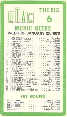 the big music guide for the week of january 23, 1970 with information about it