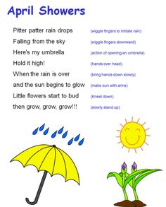 an open umbrella and some plants in the rain with words above it that read,'spring showers '