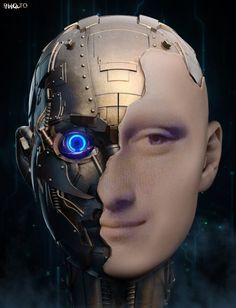 Futurisme Retro, Cyborgs Art, How To Disappear, Arte Robot, Arte Cyberpunk, Sculpture Metal, Ghost In The Shell, Cyberpunk Art, Photo Effects