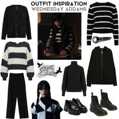 Wednesday Addams Outfit Inspiration Wednesday Themed Outfits, Wednesday Style Aesthetic, Dress Like Wednesday Addams, Wednesday Addams Fashion Style, Wednesday Addams Clothing Aesthetic, Morticia Addams Outfit Inspiration