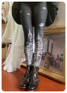 UFO LEGGING Forest Abduction Witching Hour Forest tights Ufo | Etsy Woman Friendship, Gifts For Friends Birthday, Odd Fashion, Women Friendship, Vintage Hot Air Balloon, Witching Hour, Redwood Forest, Super Gifts, Friends Birthday