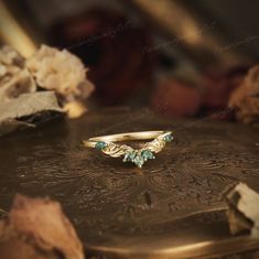 a close up of a ring on a table