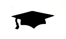 a black and white silhouette of a graduation cap