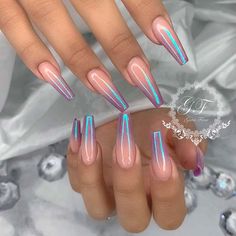 How To Do Ombre, Lilac Nails, Holo Nails, Ombre Acrylic Nails, Polygel Nails, Ombre Nail Designs, Nail Stuff, Glam Nails, Acrylic Nail Art