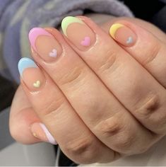 Pastel Nail Art, Multicolored Nails, Graduation Nails