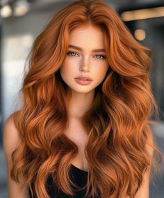 How to Achieve a Fall Copper Red Blowout with Ease Bold Copper Hair, Warm Red Hair Color Copper, Different Types Of Copper Hair, Vibrant Copper Hair, Copper Red Long Hair, Subtle Fall Hair, Vibrant Copper Red Hair, Ginger Woman, Fall Hair Colors Copper