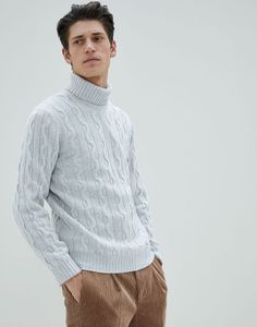 Men In Turtlenecks, Jupiter In Libra, Man Trousers, Single Breasted Blazer, Cable Knit Turtleneck Sweater, Fall Outfits Men, High Neck Sweater, Cool Clothing