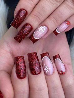 Nail Makeover, Red Christmas Nails, Holiday Vibes, Festival Nails, Christmas Nail, Christmas Nail Art, Christmas Nails, Red Christmas, Holiday Cheer