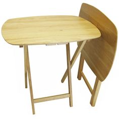 a wooden folding table and chair set up for two people to sit at the same time