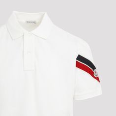 Moncler SS White Cotton Polo. White cotton piquet, polo collar, front two-button closure, short sleeves, logo patch and tricolour band detail on the left sleeve, super-fine ribbed collar and cuffs, straight hem.Gender: MenMaterial: 100%COTTONColor: WHITEMade in: TRProduct ID: J20918A00002.89A16*Import tax/duty will be calculated at checkout (If applicable) Luxury Sportswear, White Polo Shirt, White Polo, Sportswear Brand, Polo Collar, Down Jacket, White Cotton