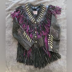 As Is Vintage Western World By Shaf Fringe Leather Jacket Women's Small In Good Condition. Two Small Holes On Bottom Front Left From Button/Pin(See Pics). Measures Approx: Full Length 33" (Including Fringe), Pit To Pit 17", Sleeve Length 24". Fringe Leather Jacket, Western World, Vintage Western, Leather Jackets Women, Full Length, Jackets & Coats, Jackets For Women, Leather Jacket, Sleeve Length