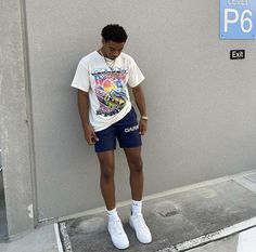 Air Force 1 Outfit Men Summer, Air Force 1 Outfit Men Shorts, Button Up Fits Men, Graphic Shorts Outfit Men, Short Shorts Men Outfit, Summer Fits Men Streetwear, Af1 Outfit Men, Shorts Outfits Men, Jersey Outfit Men