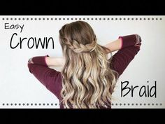 Happy Saturday! Here's another cute hairstyle for you to try out over the weekend! I love this one because it is so simple, yet looks complicated and fancy. ... Half Up Half Down Hair Tutorial, Braided Half Up Half Down Hair, Youtube Hair Tutorials, Half Crown Braids, Youtube Hair, Braid Crown Tutorial, Half Up Hairstyles, Crown Braids, Braid Crown