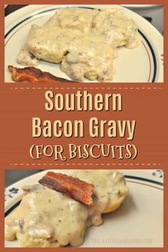 southern bacon gravy for biscuits on a plate