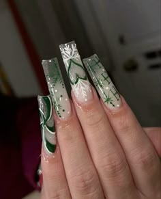 Freestyle Nails, Long Acrylic Nail Designs, Winter Nails Acrylic, Edgy Nails, Long Acrylic Nails Coffin, Dope Nail Designs, Spring Nail Designs, Acrylic Coffin, Long Square Acrylic Nails