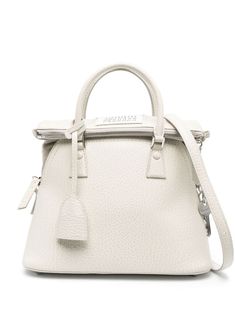 H9677 MAISON MARGIELA LEATHER 5AC TOTE BAG Top Handle Handbags, Metal Accessories, Leather Handbags Tote, Leather Clutch Bags, Mini Handbags, Womens Purses, White Bag, Leather Clutch, Leather Tote Bag