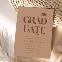 a graduation party card with the words grad date on it