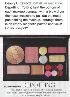 Makeup Depotting, Diy Makeup Palette, Makeup Life Hacks, Free Makeup Samples, Allure Magazine, Makeup Samples, The Best Makeup