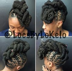 Locs by Lokelo...Temple Hills, MD...llk Shaved Side Hairstyles, Protective Hairstyles For Natural Hair, Beautiful Natural Hair