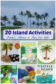 there are many books about island activities in the book series, including pictures of palm trees and other things