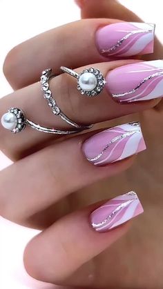 Fingernail Designs, Fancy Nails Designs, Nails Press, Easy Nails, Nail Glitter, Simple Nail, Pretty Nail Art