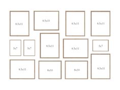 six square frames are shown with the numbers in each one, and four different sizes