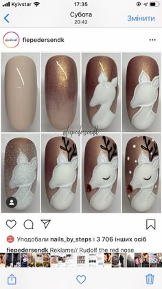 Cute Simple Nail Ideas, Nail Ideas Halloween, Deer Nails, Toenail Art Designs, Nail Christmas, Simple Nail Ideas, Summer Nails Art, Fab Nails, Xmas Nail Art