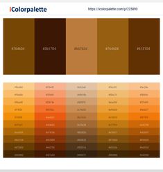 the color palette is brown, orange and yellow