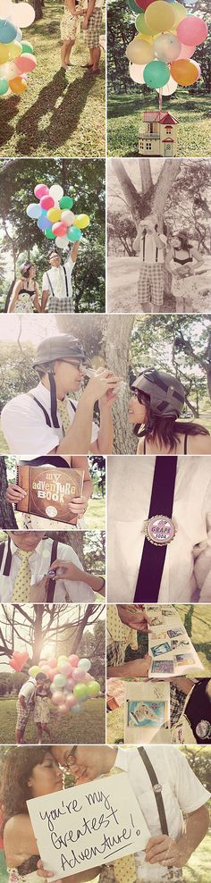 a collage of photos with people and umbrellas in the grass, one person holding a sign