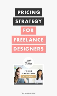 the pricing strategy for freelance designers is shown in black and white with pink text