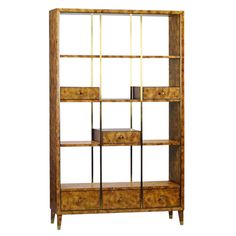 Harris Bookshelf-Oliver Home-OliverH-1229-22-Bookcases & CabinetsBrown-1-France and Son Low Drawers, Open Bookshelf, Open Bookshelves, Bar Accessories Decor, Coverlet Bedding, Etagere Bookcase, Fabric Sectional, Hide Rug, Front Face