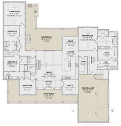 the floor plan for a two story home