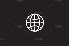 the globe logo on a black background