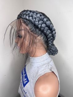 Ready to Ship Salt & Pepper Cornrows Braid Wig for Black Women, Braided Wigs, Braids Wigs, Lace Wigs, Box Braids, Full Lace Wig, Cornrow Wig - Etsy UK Cute Braided Wigs, 360 Braided Wig, Headband Braided Wigs, Thick Braid Wig, Wigs Braids, Cornrow Wig, Braded Wig, Braids Wigs, Wig For Black Women