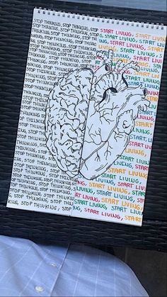 a drawing of a human brain on a piece of paper