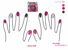 unha monster high Nail Ideas Monster High, High Nails, Emo Nails, Monster High Crafts, Rock Star Nails