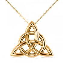 Triangular Irish Trinity Celtic Knot Pendant Necklace 14k Yellow Gold Necklaces Infinity, Necklace Meaning, Infinity Necklace Gold, Rose Gold Chain Necklace, Celtic Knot Necklace, Necklace Infinity, Rose Gold Pendant Necklace, Celtic Knot Pendant, Celtic Trinity Knot